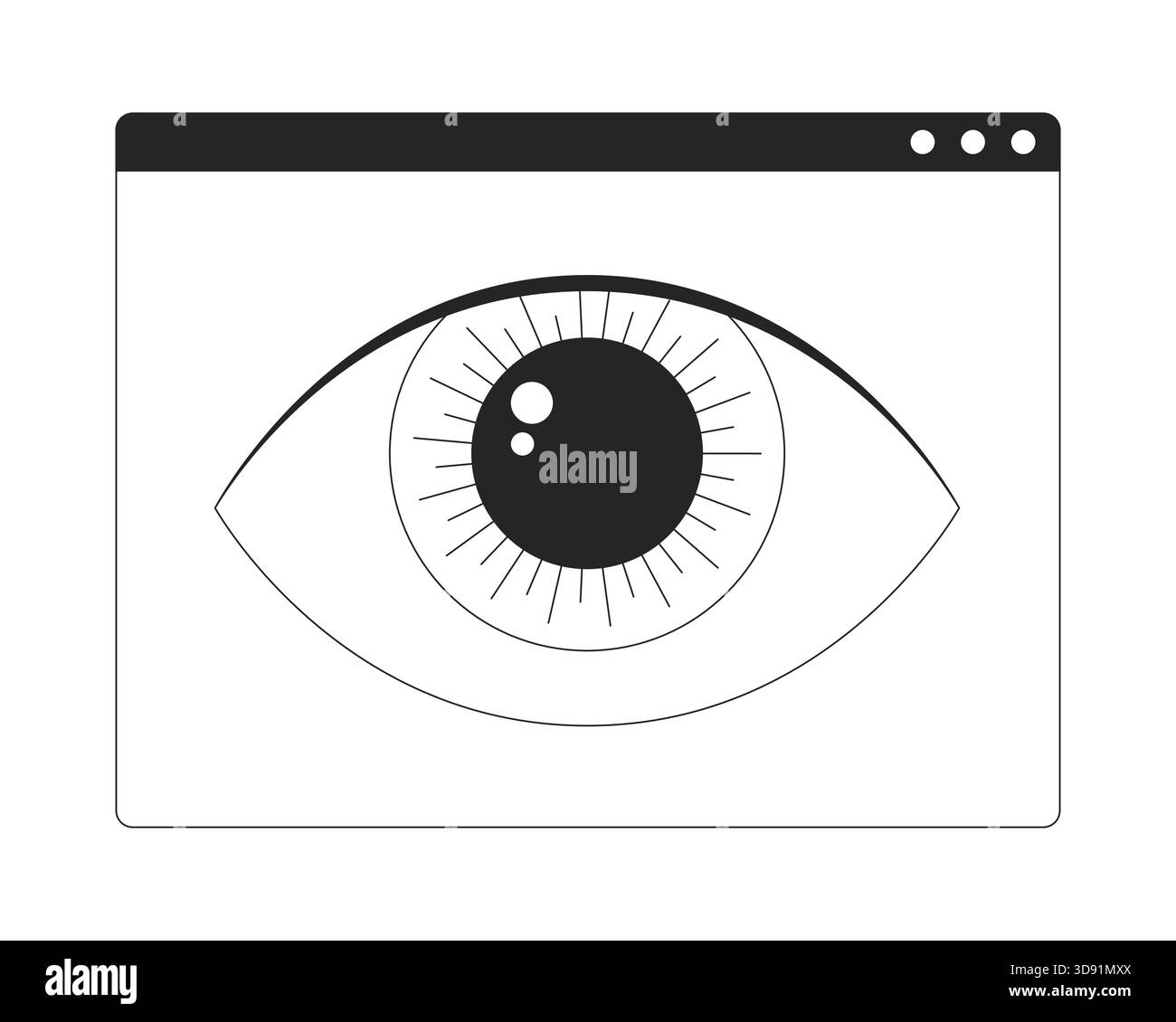 Augensymbol im 2D-Linienobjekt der Webschnittstelle Stock Vektor