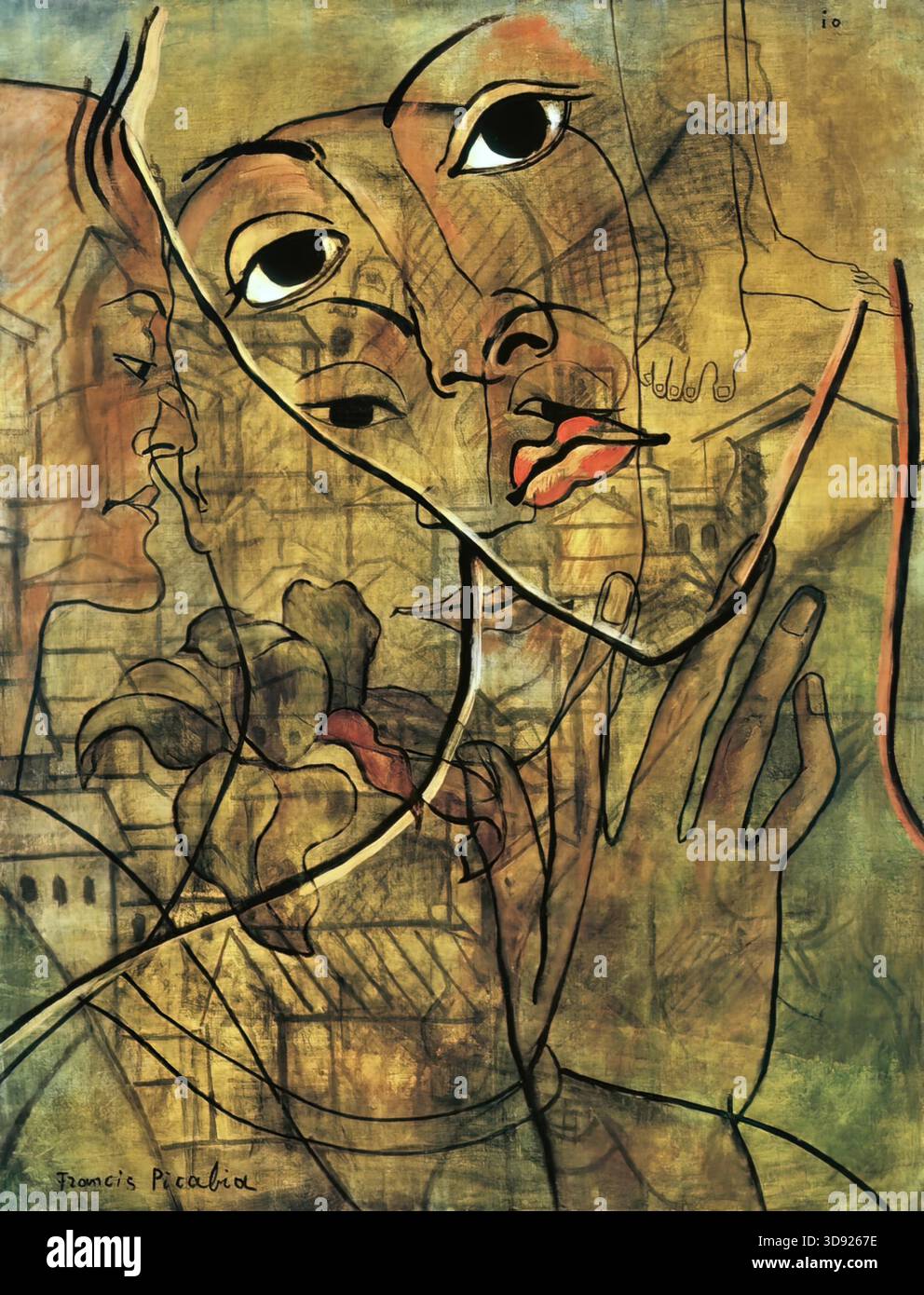 Francis Picabia „Faces“ (1930), Öl auf Leinwand, fauvistische expressionistische mehrstellige Komposition, auffällige, stilisierte Porträts Stock Vektor