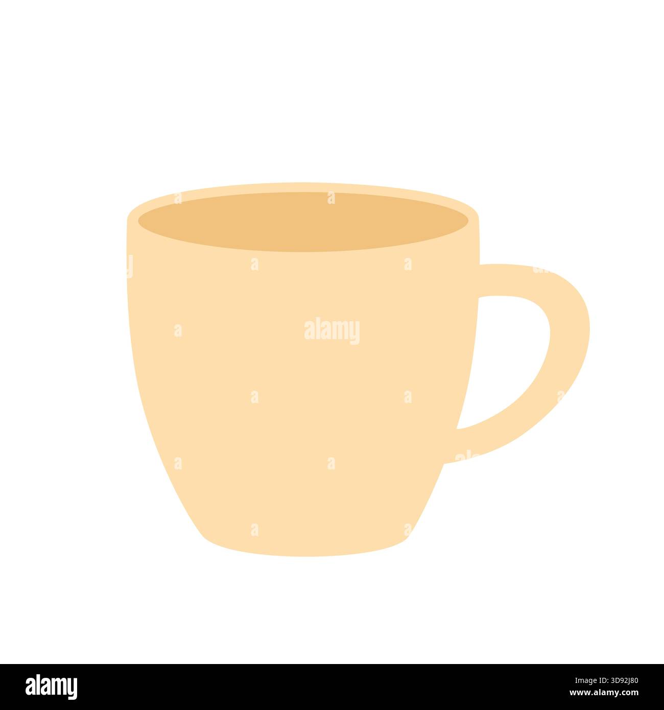 Minimalistischer Beige-Becher Mit Heißgetränk Stock Vektor