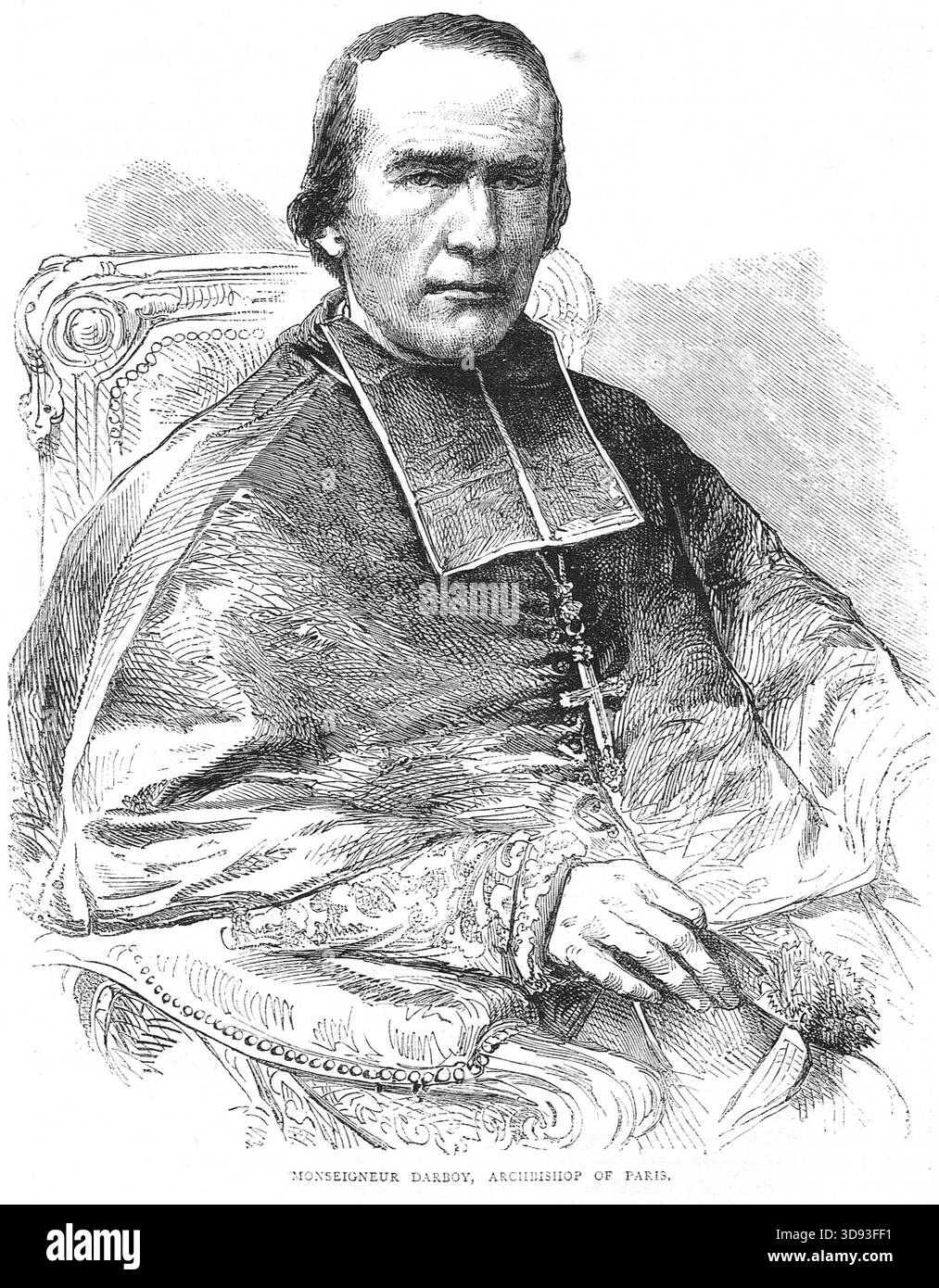 Georges Darboy, Erzbischof von Paris, wurde als Geisel genommen und hingerichtet, als die Pariser Kommune von 1871 gestürzt wurde Stockfoto