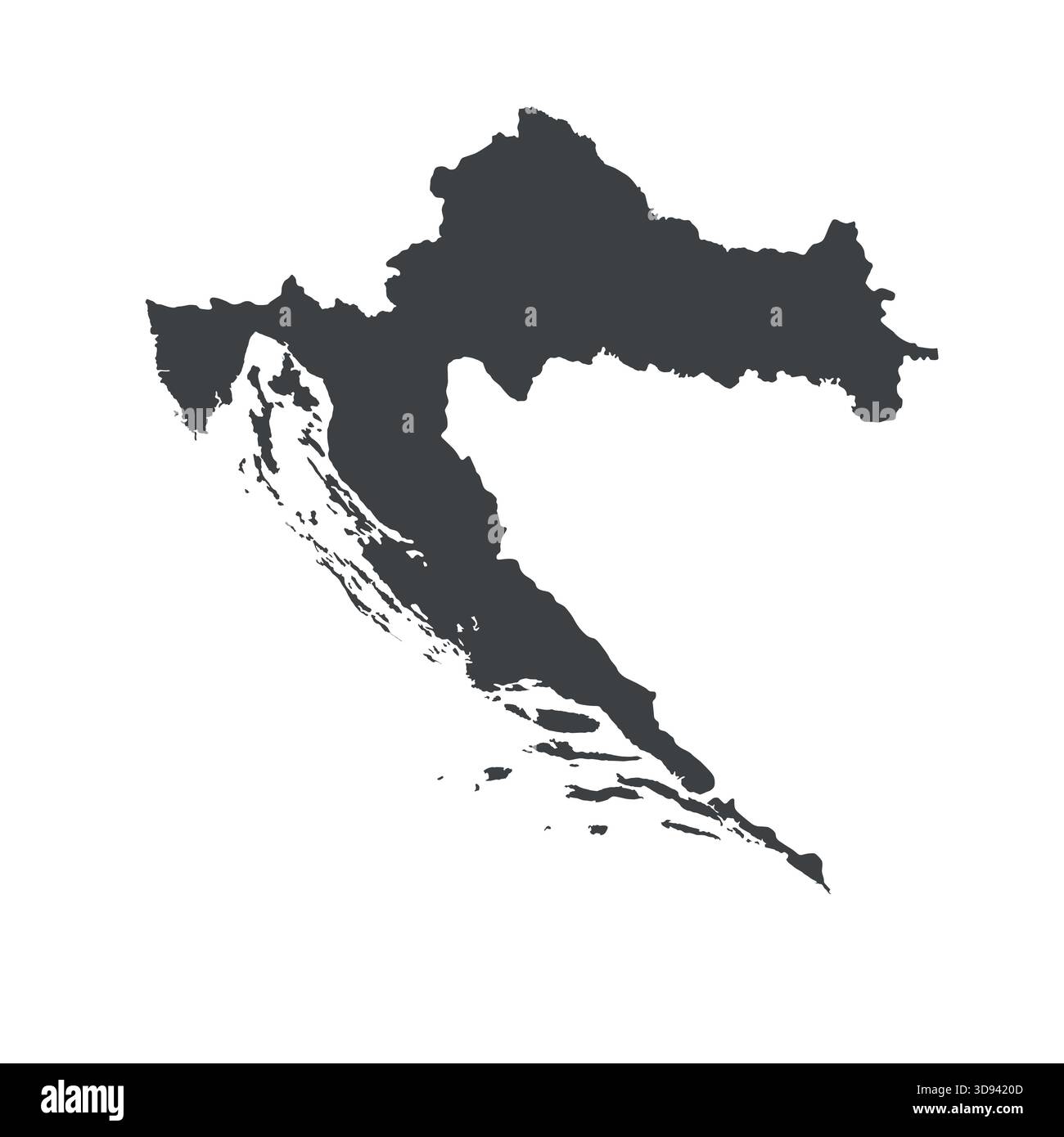 Karte von Kroatien, Schildersilhouette. Weltkarte Globe. Vektorillustration isoliert auf weißem Hintergrund. Europäischer Kontinent Stock Vektor