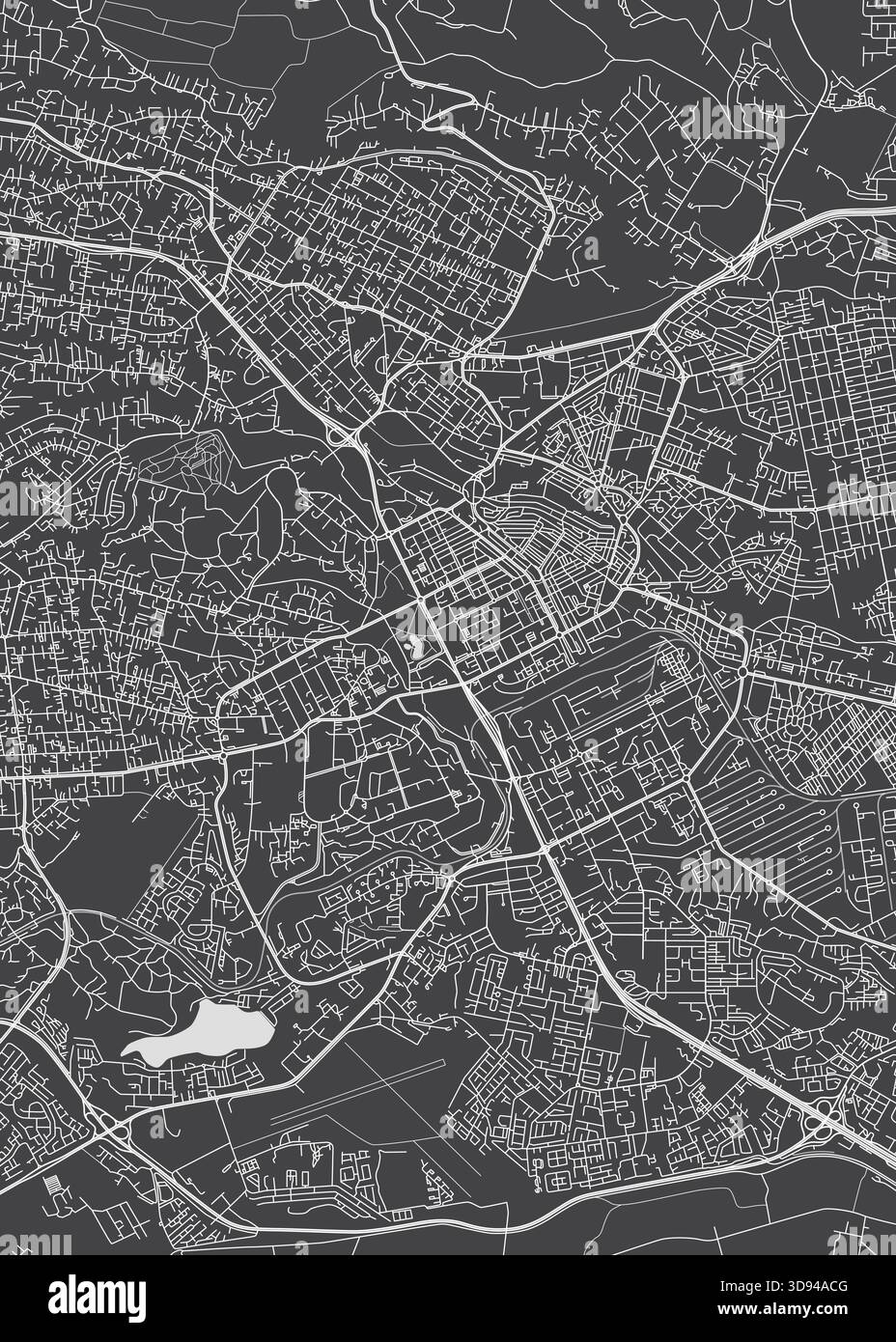 Stadtplan Nairobi, einfarbiger detaillierter Plan, Vektorillustration Stock Vektor