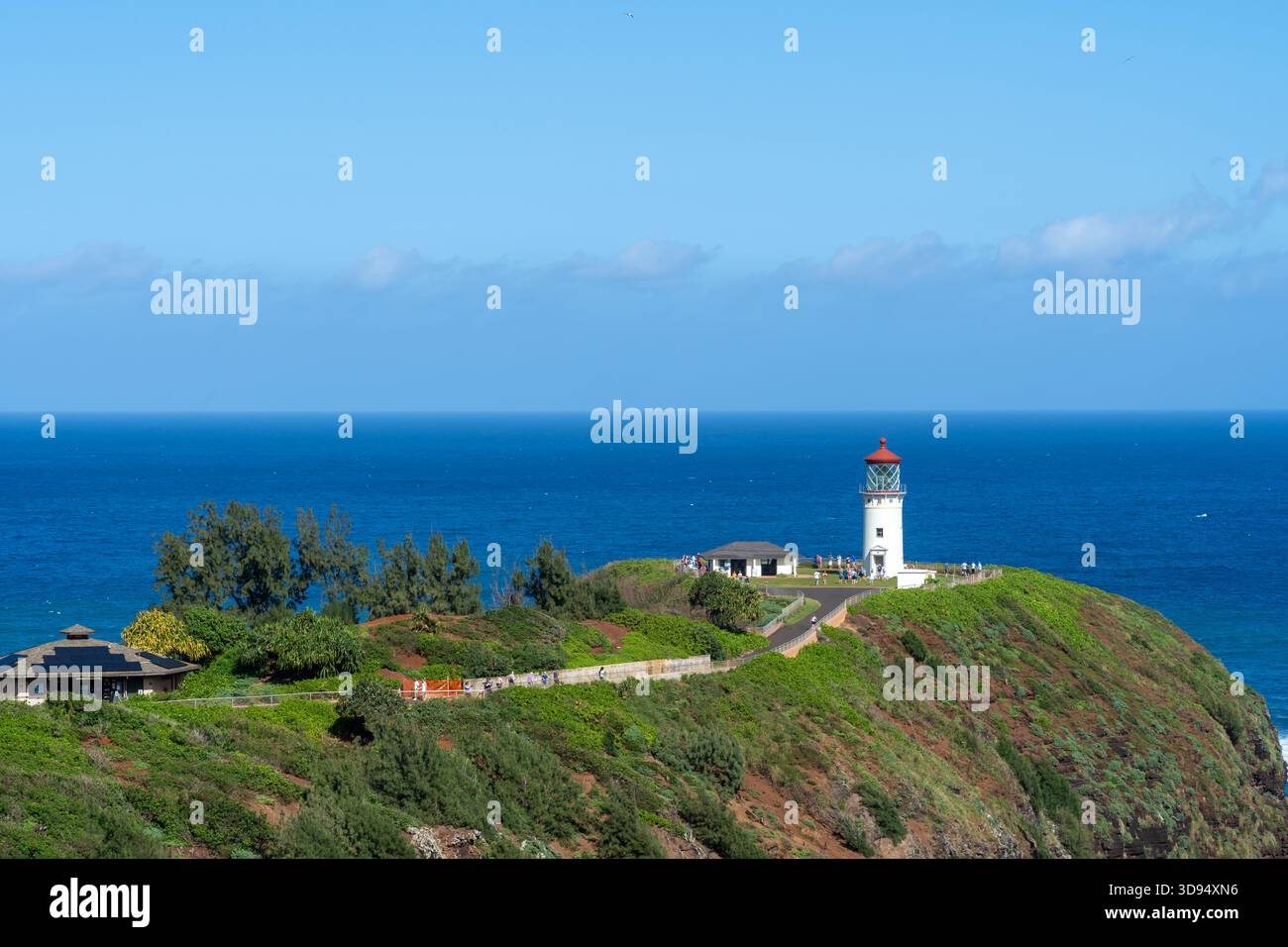 Der Blick auf das Kilauea Point National Wildlife Refuge in Kilauea, Hawaii, USA. Stockfoto