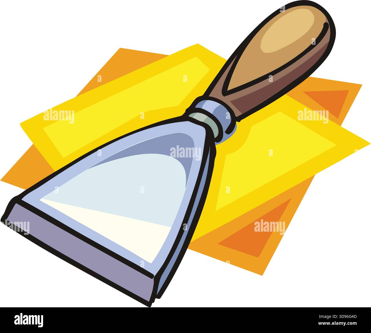 Eine Illustration eines Spachtelmessers mit einer grauen Klinge und einem braunen Griff im Zeichentrickstil Stock Vektor