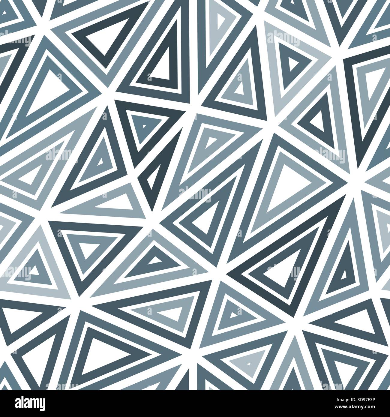 Dreiecke Vektormuster. Mehrere sich wiederholende innere Dreiecke. Große Formgröße. Einfarbiger Stil. Nahtloses Muster. Stilvolle Vektorfliesen. Stock Vektor