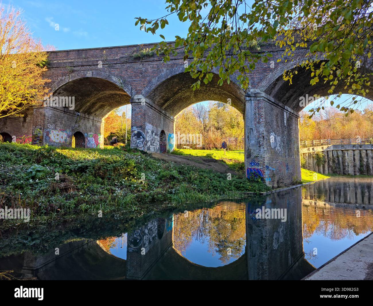 Cotswolds Herbstlandschaft Stroud Brige England Großbritannien Stockfoto