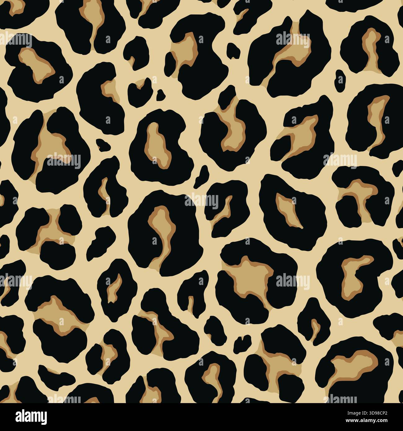 Nahtloses Design mit Leopardenfell. Tierdruck Vektor-Illustration Hintergrund. Tierfell Haut Design Illustration für Web, Wohnkultur, Mode, Stock Vektor
