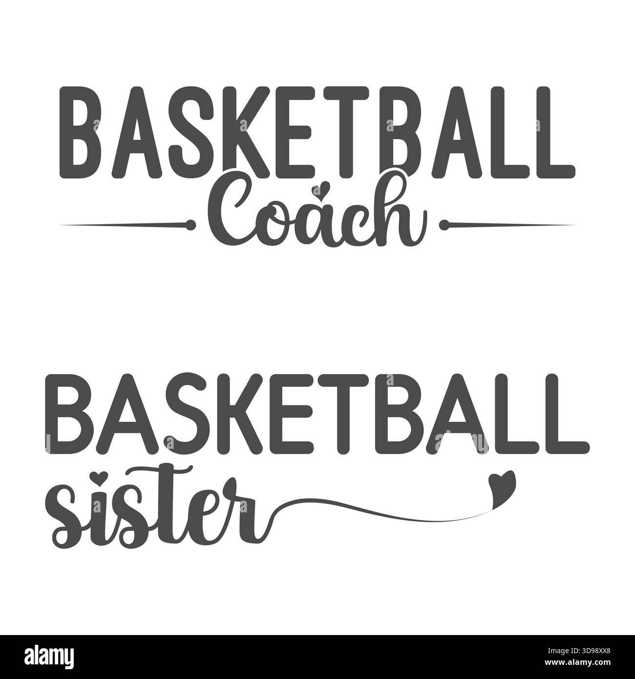 Basketball Mom Typografie Zitat Design, Bold Sport Mom Schriftzug mit Schriftzug Herz Detail, niedliche stolze Mutter des Spielers Spruch für Game Day T Shirt svg Stock Vektor