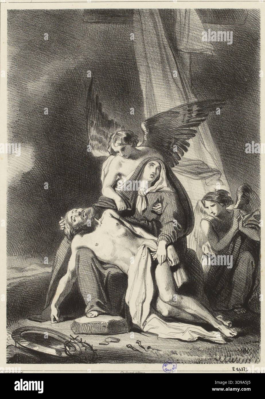 Unsere Lieben Frau von Barmherzigkeit, Boulanger, Louis Candide, Zeichner und Lithograph, Challamel, Augustin, Verleger, Array, Print, Graphic Arts, drucken, Lithografie, Abmessungen - Bildmaterial: Höhe: 15 cm, Breite: 21,7 cm, Abmessungen - Befestigung: Höhe: 32,5 cm, Breite: 50 Stockfoto