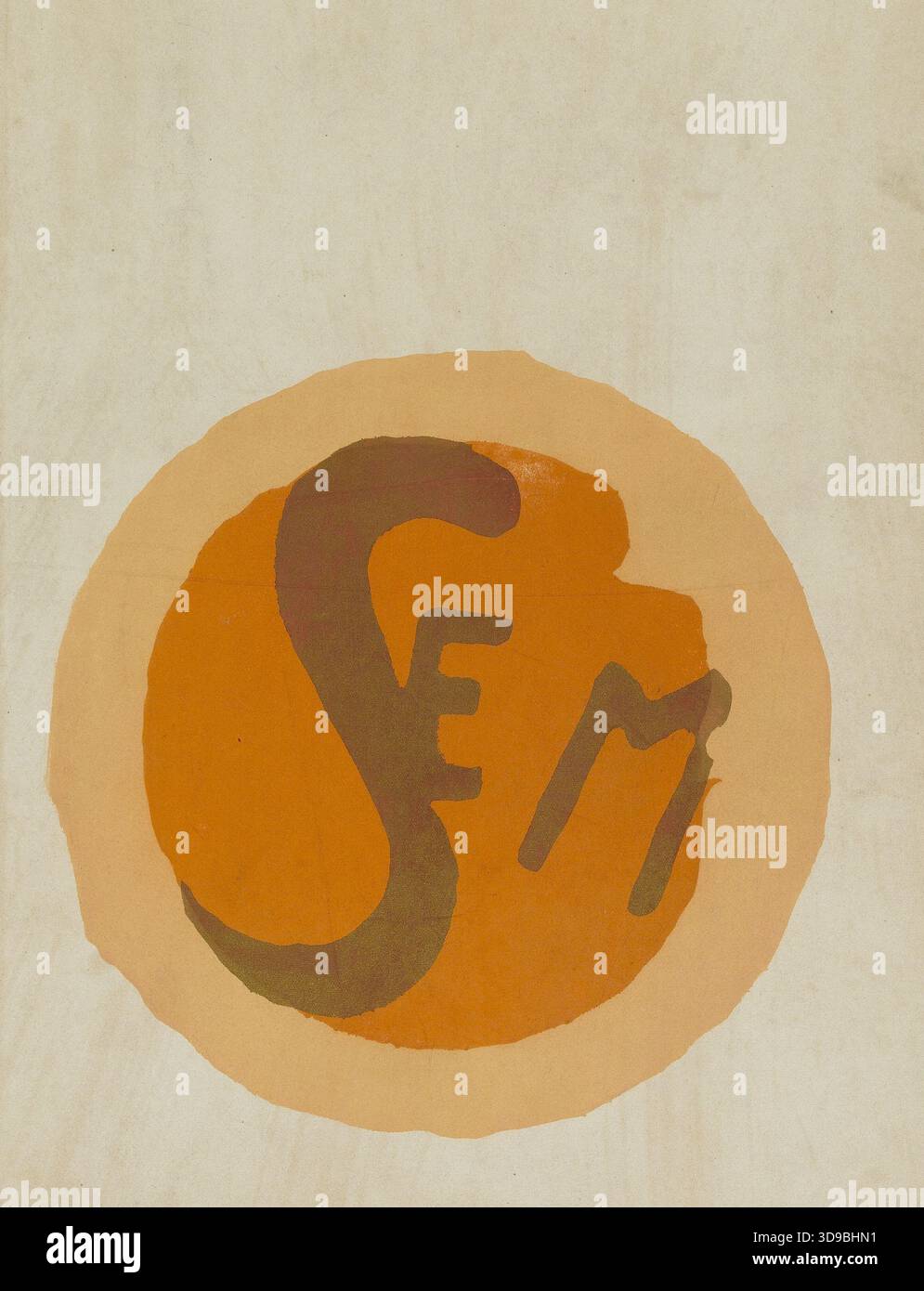 Weißes Album mit orangefarbenem Stempel: Cover, SEM (Georges Goursat, bekannt als), Zeichner/Lithograph, Array, Druck, Grafik, Karton, Abmessungen - Bildmaterial: Höhe: 52 cm, Breite: 36 Stockfoto