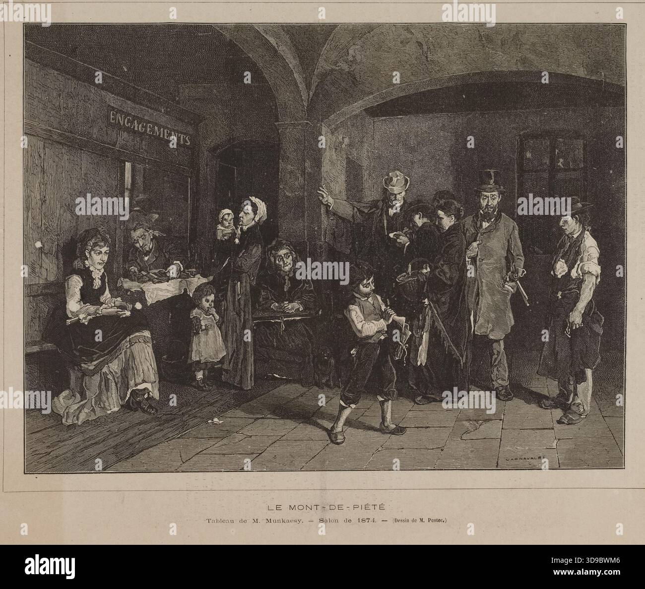 Pfandwerkshalle, Postec, Illustrator, Le Monde Illustré, Verlag, Array, Druck, Grafik, Periodische Illustration, Abmessungen - quadratisches Bild: Höhe: 19,7 cm, Breite: 26,7 cm, Abmessungen - Bildmaterial: Höhe: 27,5 cm, Breite: 38 Stockfoto