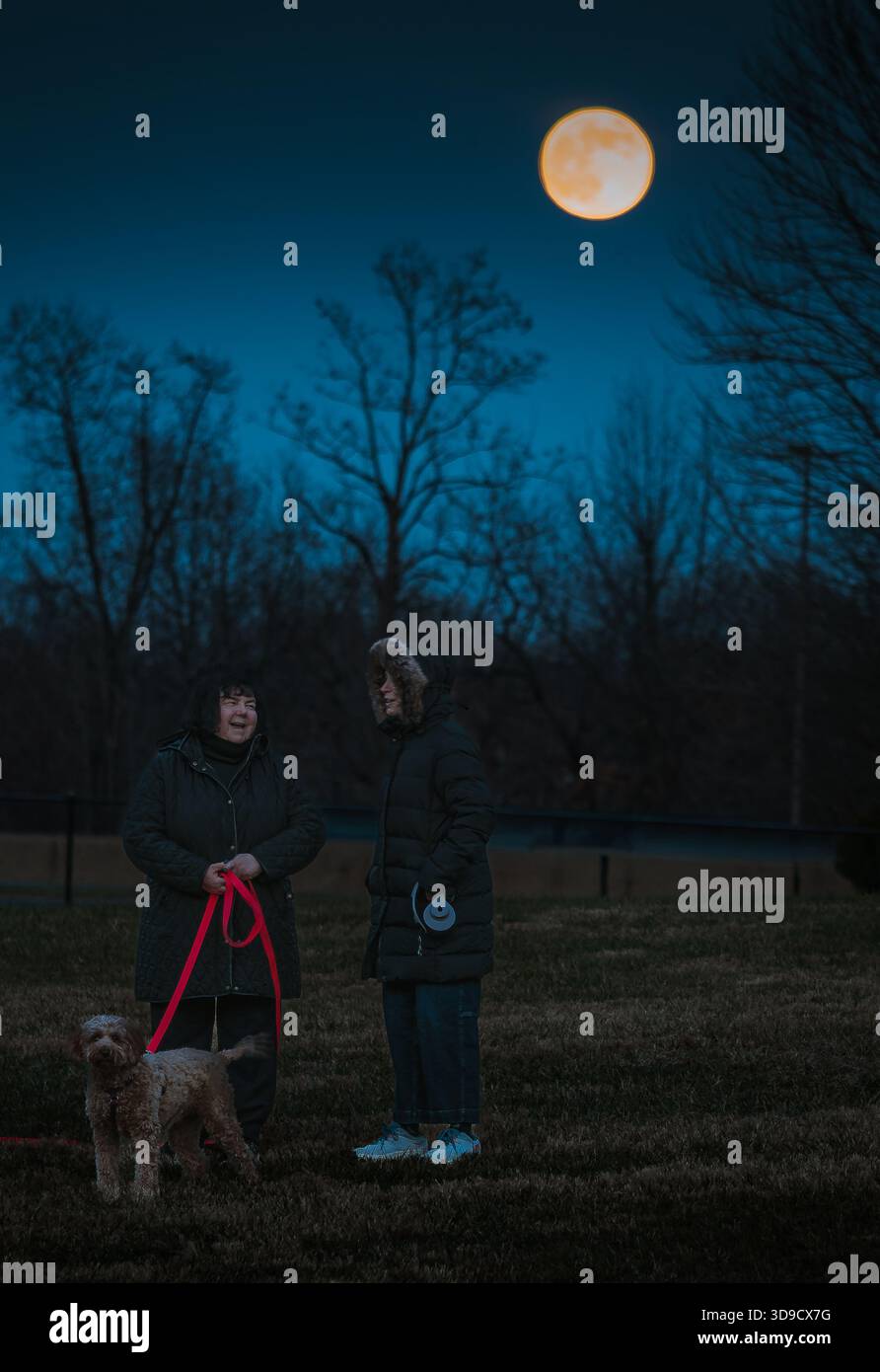 4. Dezember 2025 Supermond über Maryland Stockfoto