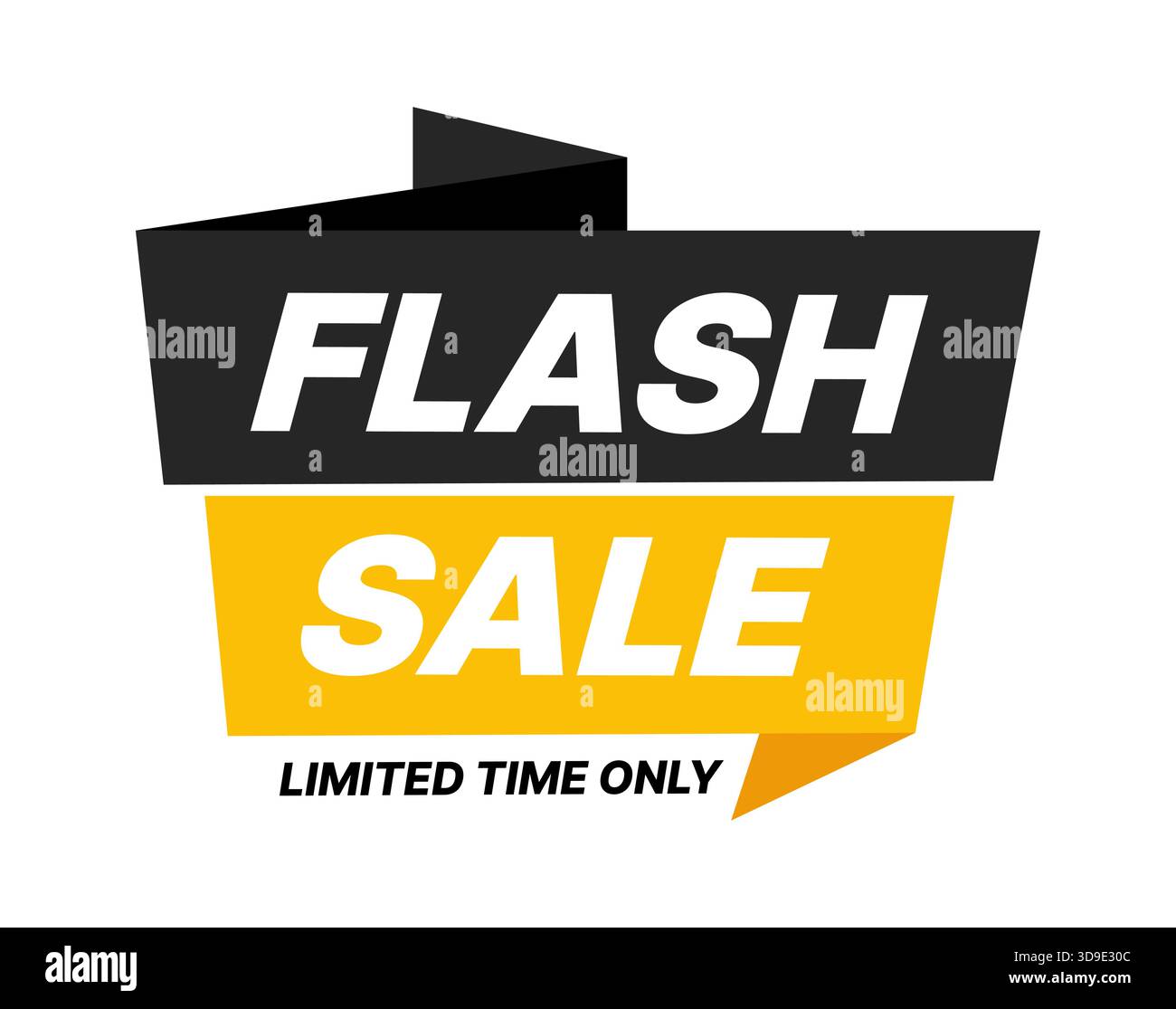 Flash-Werbebanner mit Werbebotschaft nur für begrenzte Zeit im auffälligen modernen Vektorstil, perfekt für dringende Werbeaktionen, Rabatte im Online-Shop und digitale Marken Stock Vektor