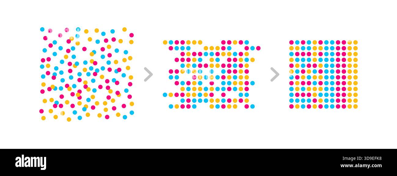 Verarbeitung von Big Data, Analysen und Entscheidungen, Verwaltung von Big Data und KI Stock Vektor