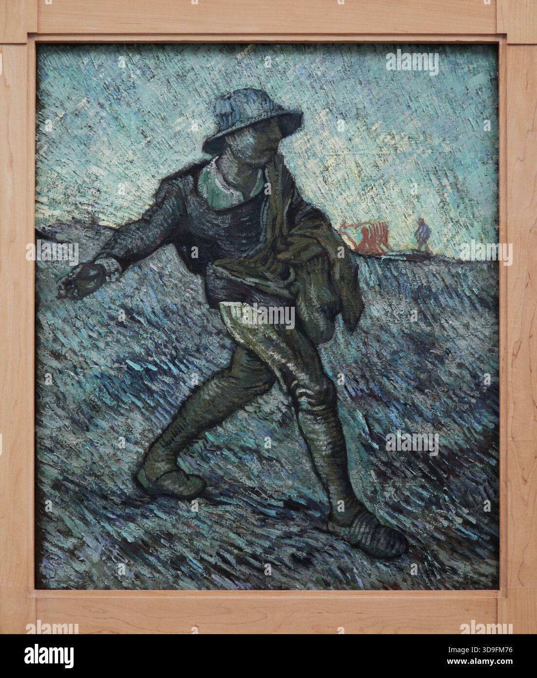 Der Sower (1890). (Nach Hirse) Meistergemälde von Vincent van Gogh (1853-1890). In einem hellen hölzernen Museumsrahmen. Stockfoto