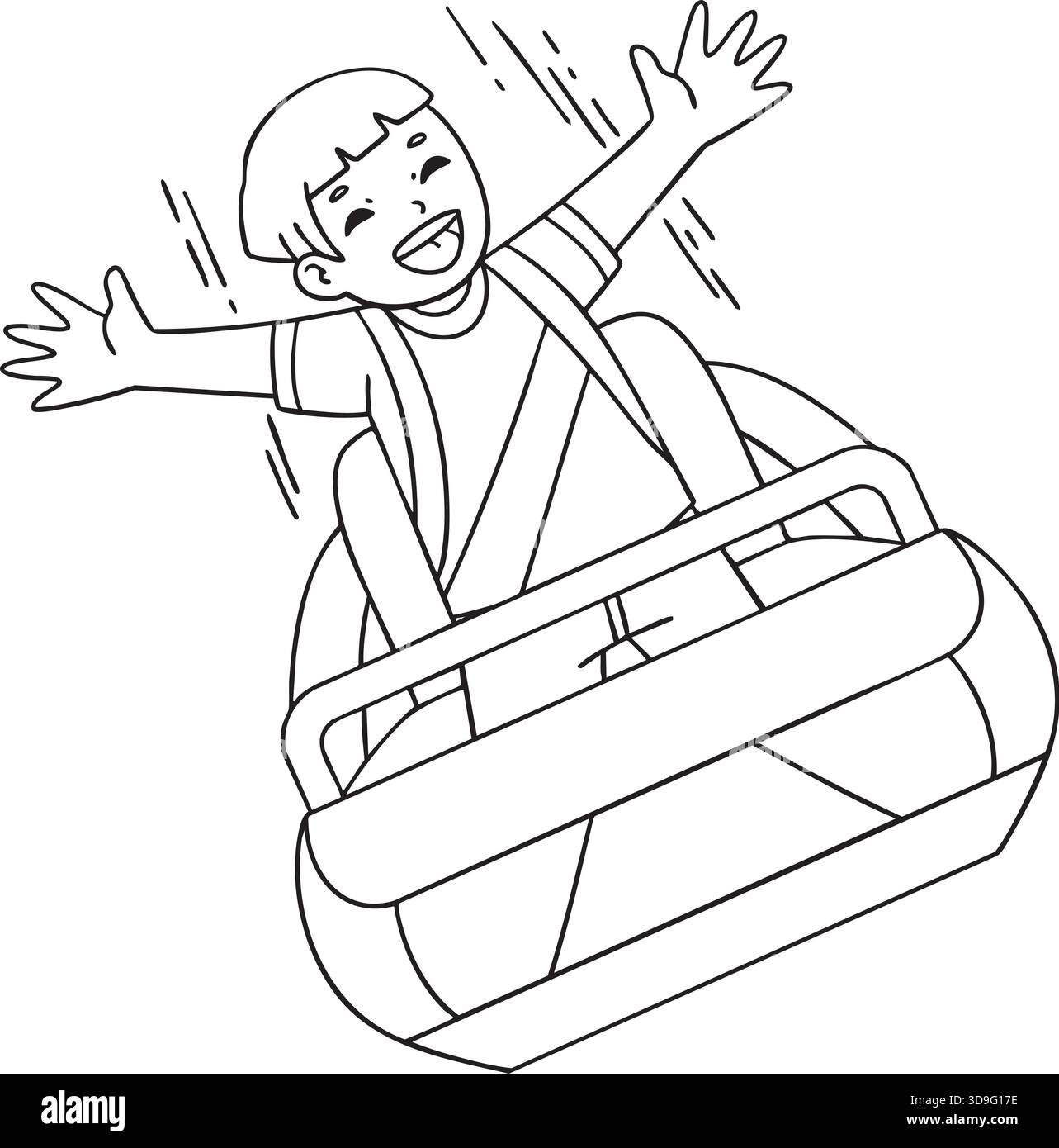 Amusement Park Boy auf Achterbahnfahrt isoliert Stock Vektor