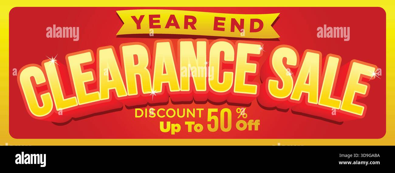 Werbebanner zum Jahresende. Moderner, sauberer Typografie-Stil. Werbebanner teplate Vectgor Illustration Stock Vektor