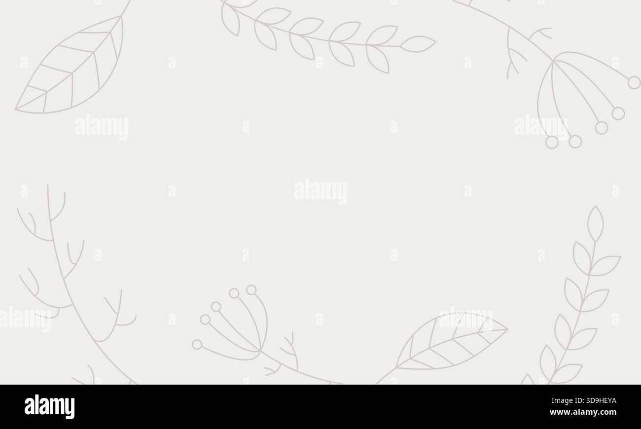 Minimaler botanischer Hintergrund mit zarten Blättern und Ästen Stock Vektor