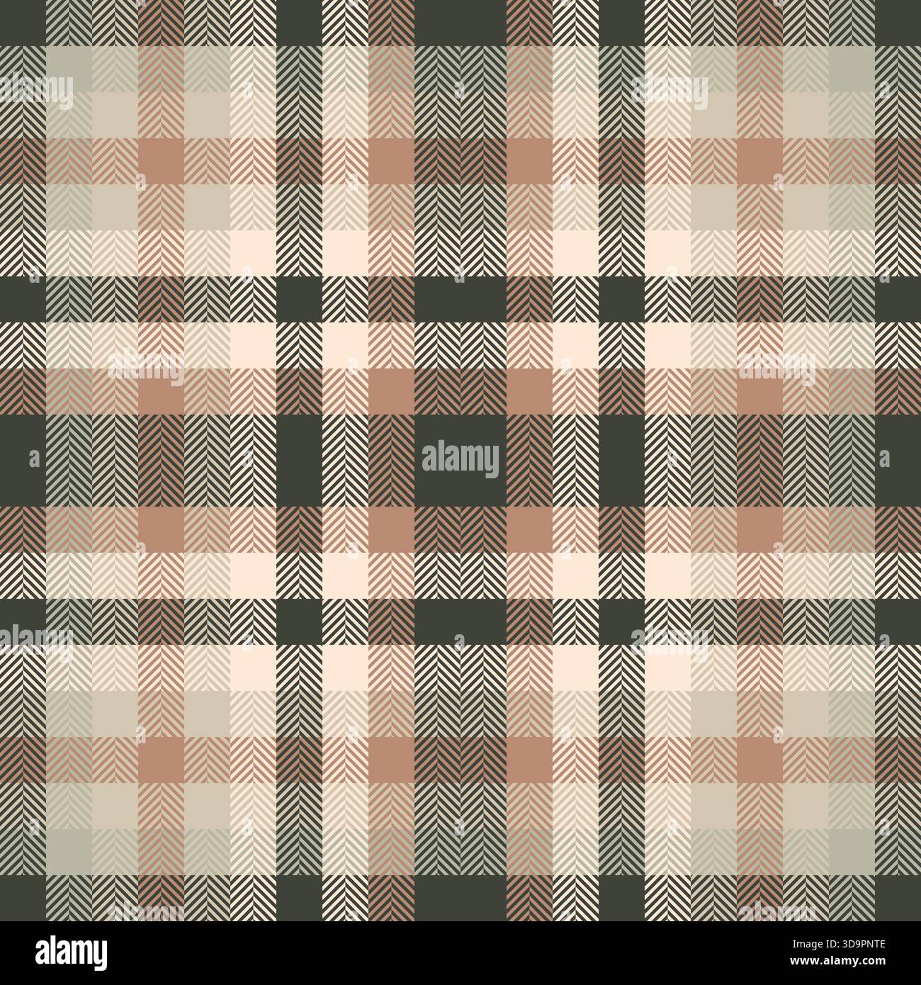 Koreanisches Muster im Hintergrund-Check, chinesisches Neujahrs-Schottenkarbongewebe. Luxuriöse nahtlose Stoffvektortextur in dunklen und antiken weißen Farben Stock Vektor