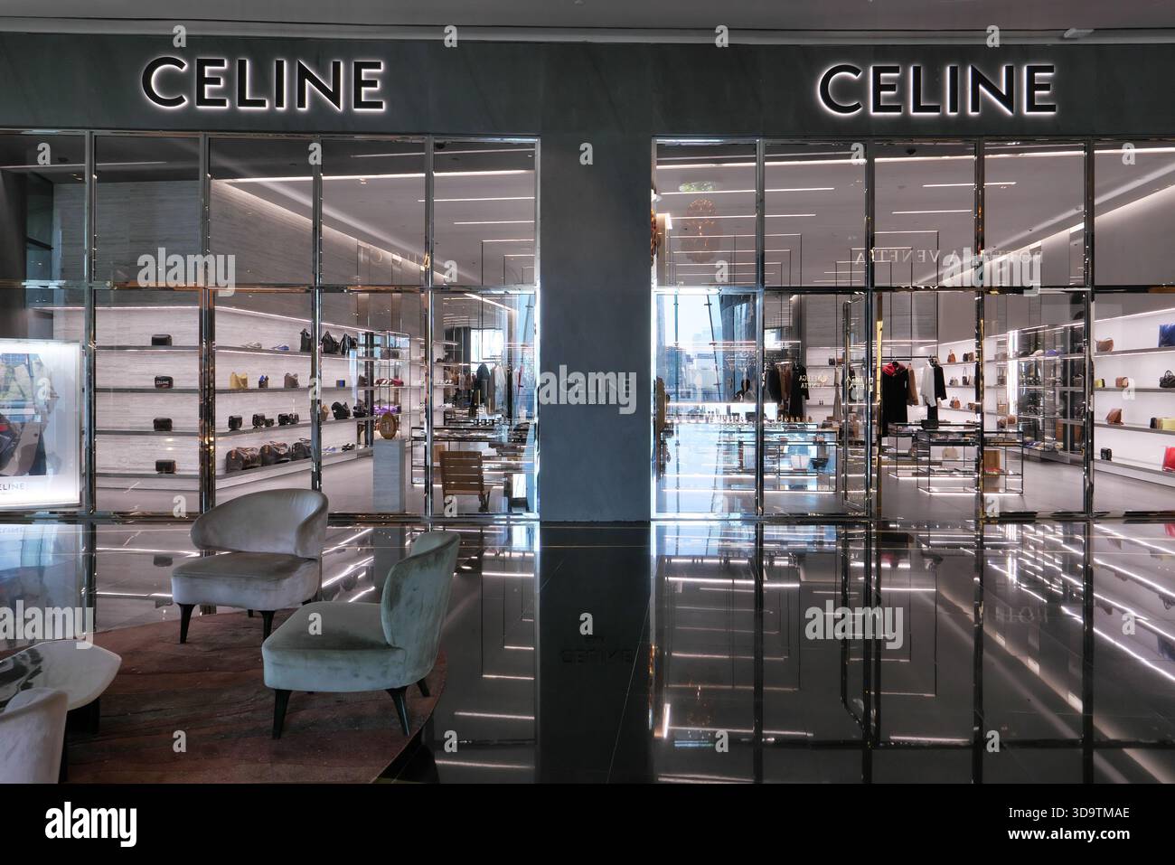 EINGANG DER CELINE FASHION BOUTIQUE Stockfoto