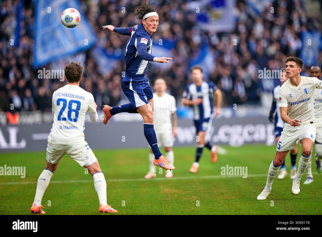 Berlin, Deutschland. Dezember 2025. Fabian Reese (Hertha BSC, #11), GER, Hertha BSC vs., 1. FC Magdeburg, 2. Bundesliga, Saison 2025/2026, 15. SPIELTAG, 07.12.2025 (DFL-VORSCHRIFTEN VERBIETEN DIE VERWENDUNG VON FOTOS ALS BILDSEQUENZEN UND/ODER QUASI-VIDEO). Foto: Eibner-Pressefoto/ Claudius Rauch Credit: dpa/Alamy Live News Stockfoto