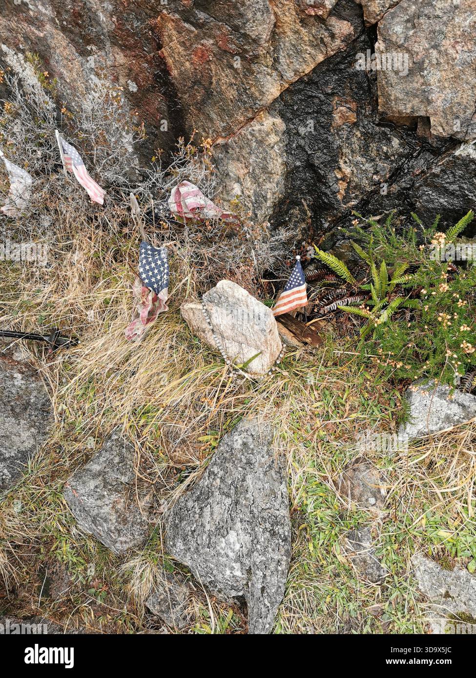 Twisted Wrack des B‑24H Liberator Sleepy Time Gal in den Fairy Lochs bei Gairloch, der Absturzstelle des Zweiten Weltkriegs, wo das Flugzeug am 13. Juni 1945 abstürzte. - Smartphone-aufgenommenes Stockfoto