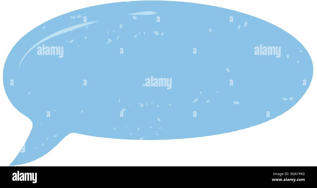 Handgezeichnete Blue Grunge Speech Bubble Stock Vektor
