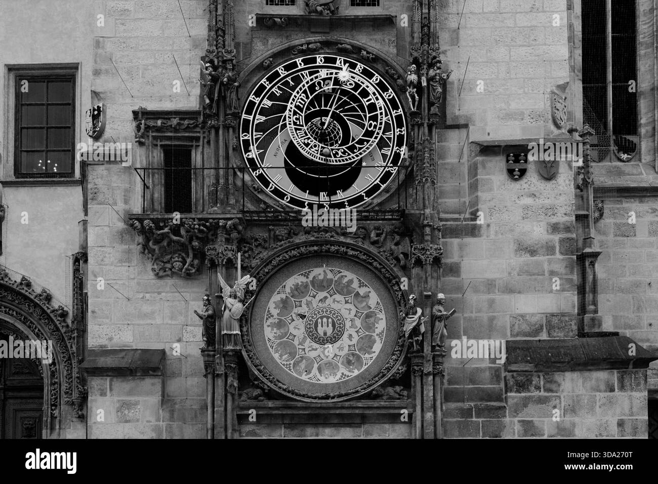 Die astronomische Uhr am Rathaus, Staroměstské nám, Prag, Tschechien, Europa Stockfoto