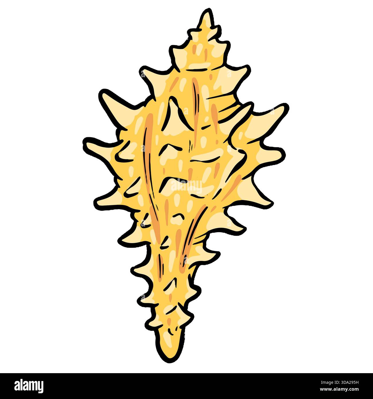 Handgezeichnete Clipart-Illustration von Muschelmuscheln am Meer Stockfoto