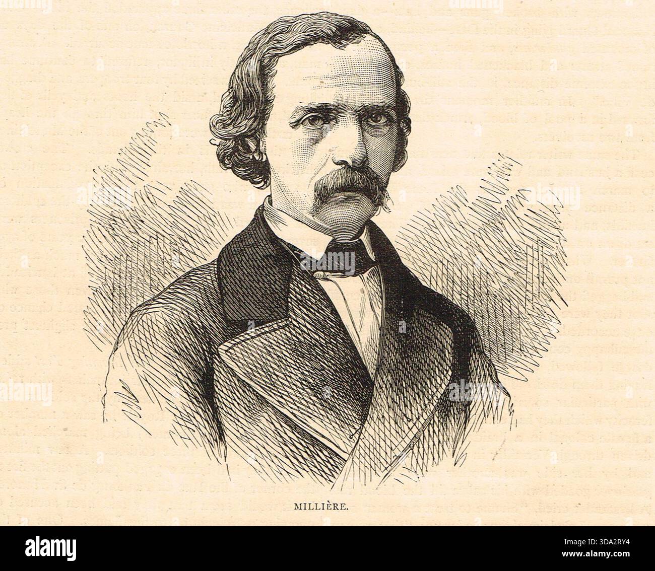 Jean-Baptiste Millière, französischer Parlamentsabgeordneter der Nationalversammlung, Herausgeber und Verwalter von La Marseillaise, wurde von Versailles Armeekapitän Garcin hingerichtet, obwohl er parlamentarische Immunität hatte und keine Rolle in der Pariser Gemeinde spielte. Stockfoto