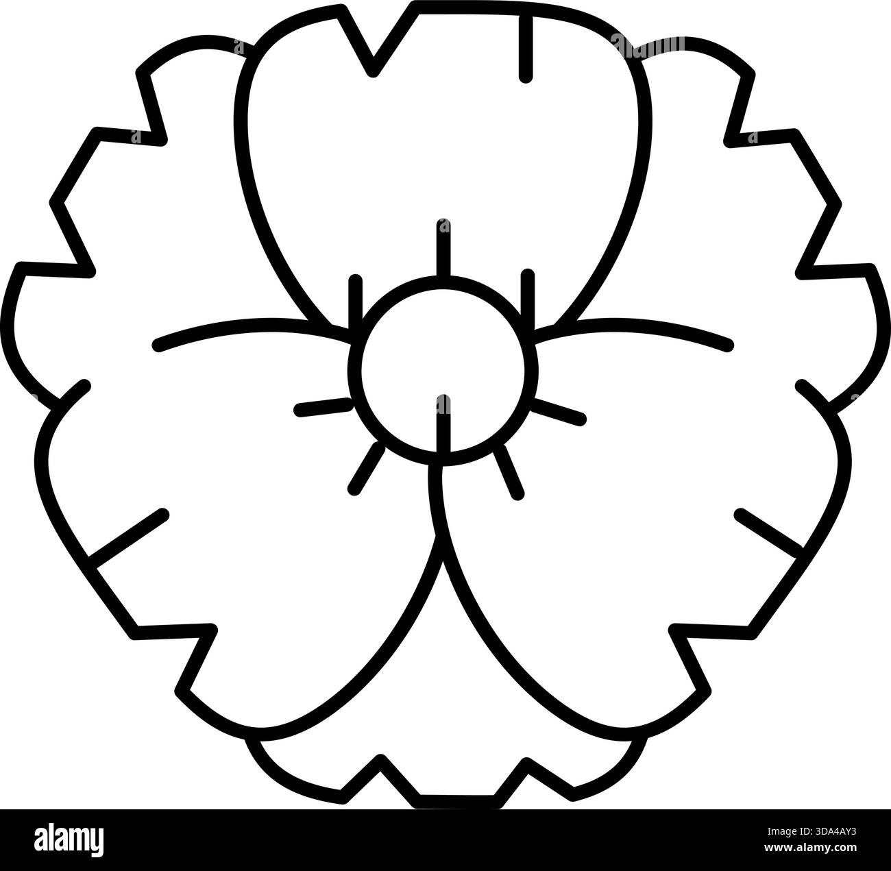 Symbol der Mohnblumenlinie des Gedenktages Stock Vektor