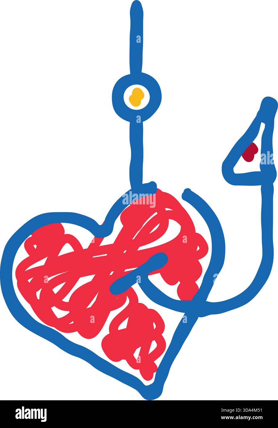 Das Konzept des Angelhakens, das Liebesfalle zeichnet Stock Vektor