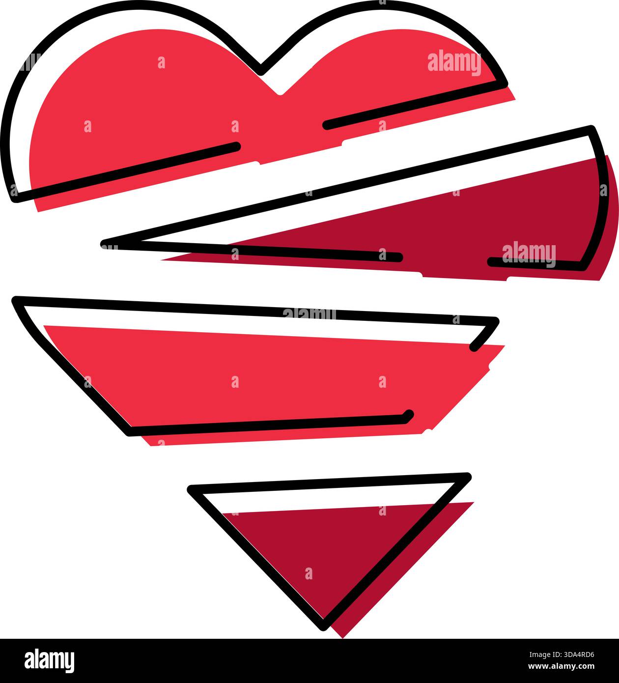 Das Herz bricht in scharfe geometrische Stücke Stock Vektor