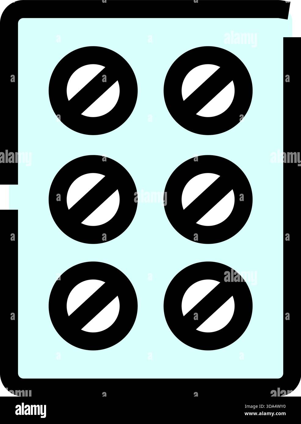 Blisterpackung zum Verbot der Verwendung von Medikamenten Stock Vektor