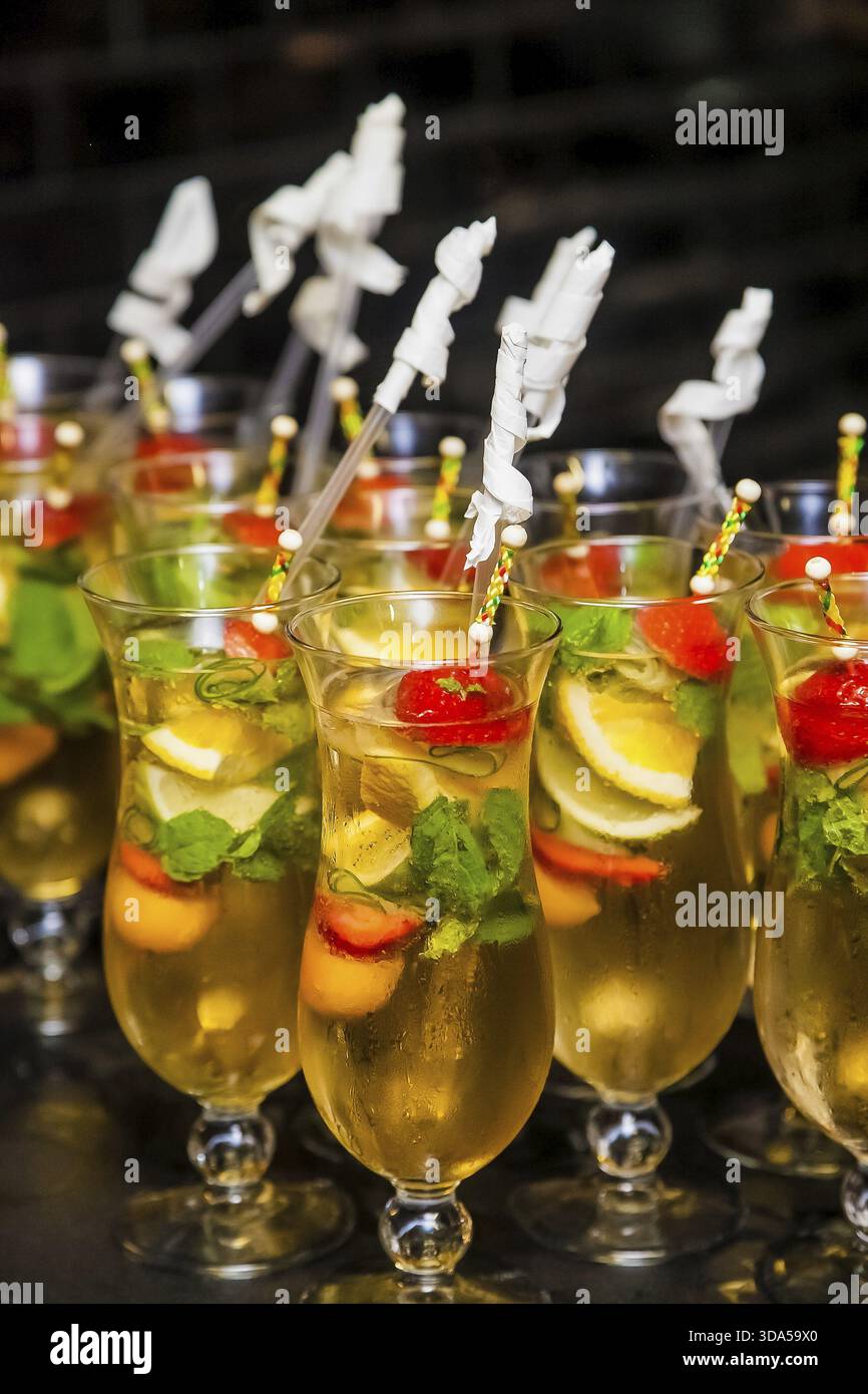 Wein Cocktail am Gala Dinner Bankett Veranstaltung willkommen Stockfoto