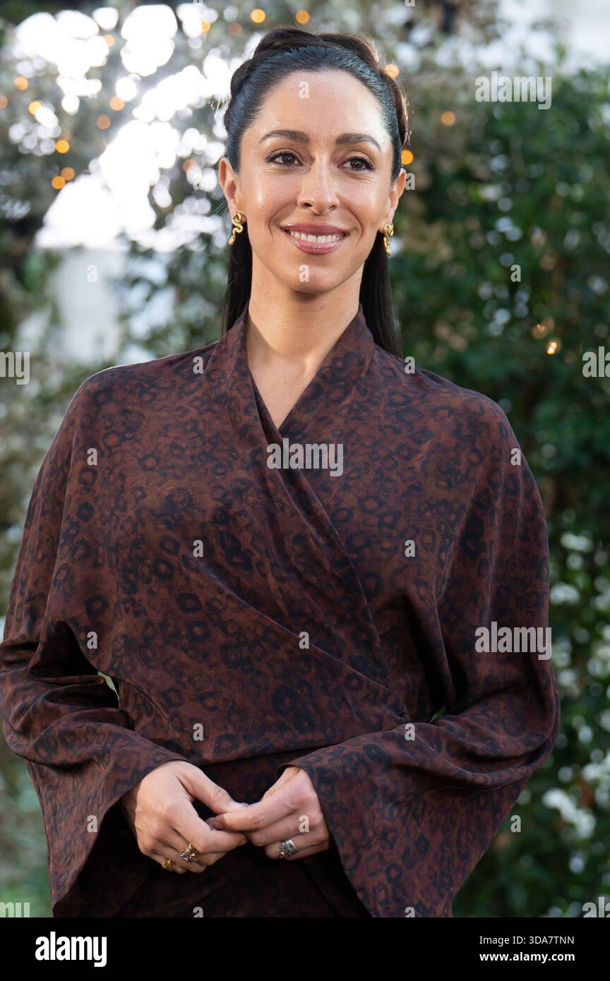 Schauspielerin Oona Chaplin nimmt am 9. Dezember 2025 am Fotogespräch „Avatar: Fire and Ash“ im Ritz Hotel in Madrid Teil. Stockfoto