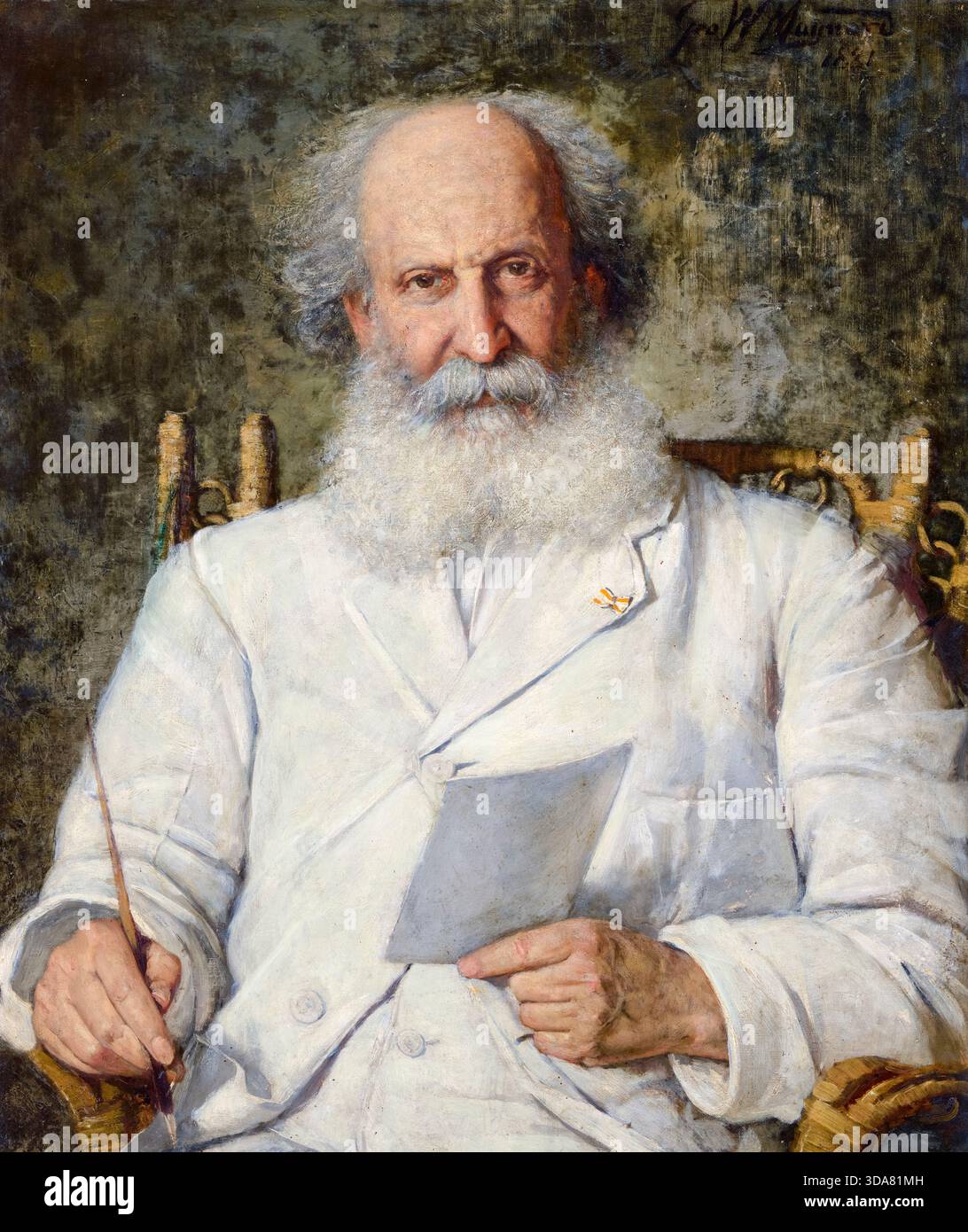 Edward Maynard (1813–1891), US-amerikanischer Zahnarzt und Erfinder von Feuerwaffen, Porträtmalerei in Öl auf Leinwand von George Willoughby Maynard, 1881 Stockfoto