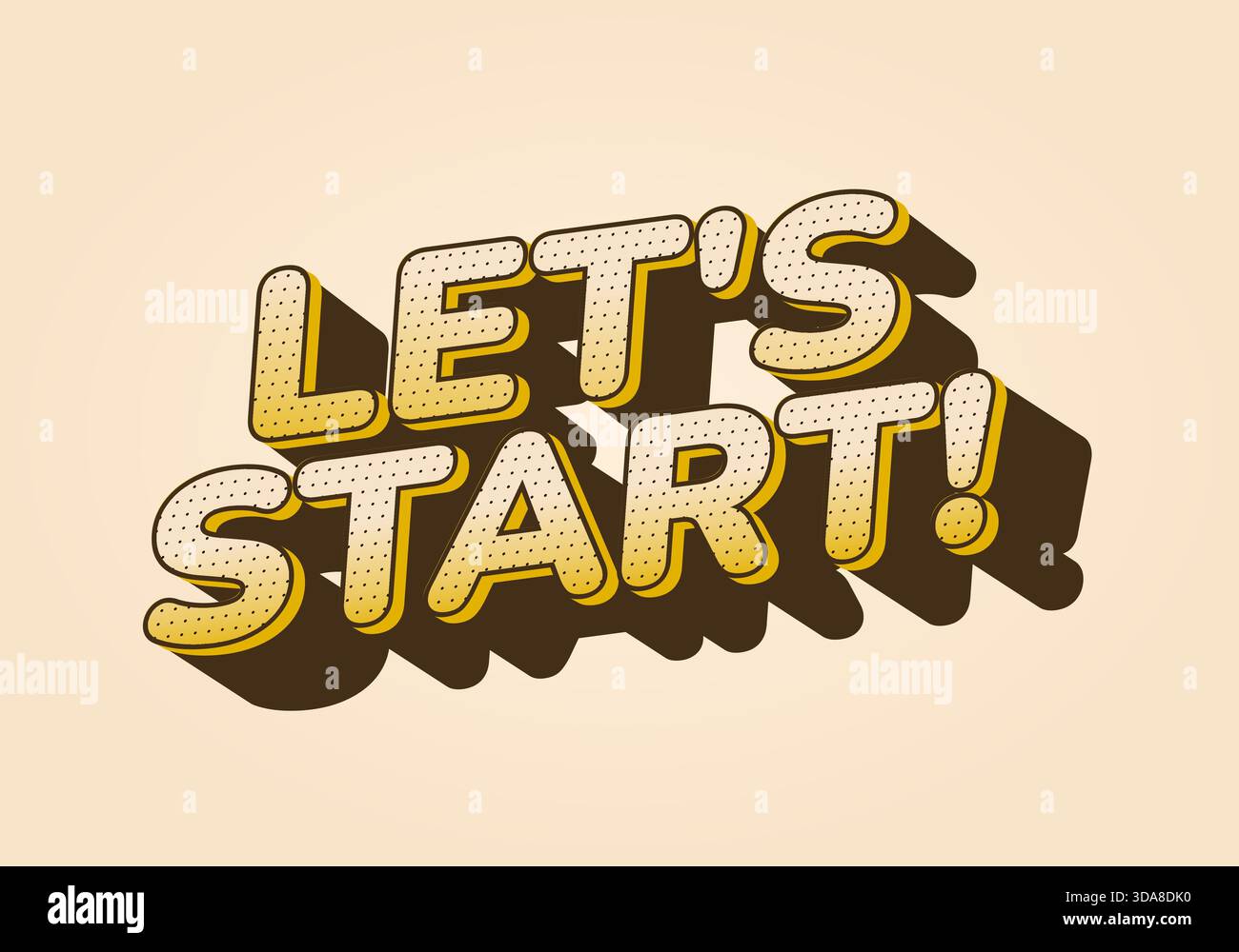 Eine verspielte und farbenfrohe Grafik mit dem Text LÄSST LOS! In fetter, abgerundeter Schrift mit Schatteneffekt, auf hellbeigem Hintergrund. Stock Vektor