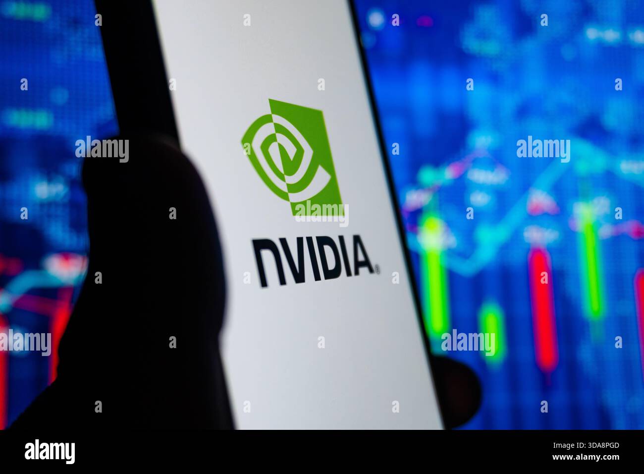 Nvidia. Technologiekonzept. Das redaktionelle Foto wurde aufgenommen: Baku, Aserbaidschan. 09.12.2025. Stockfoto