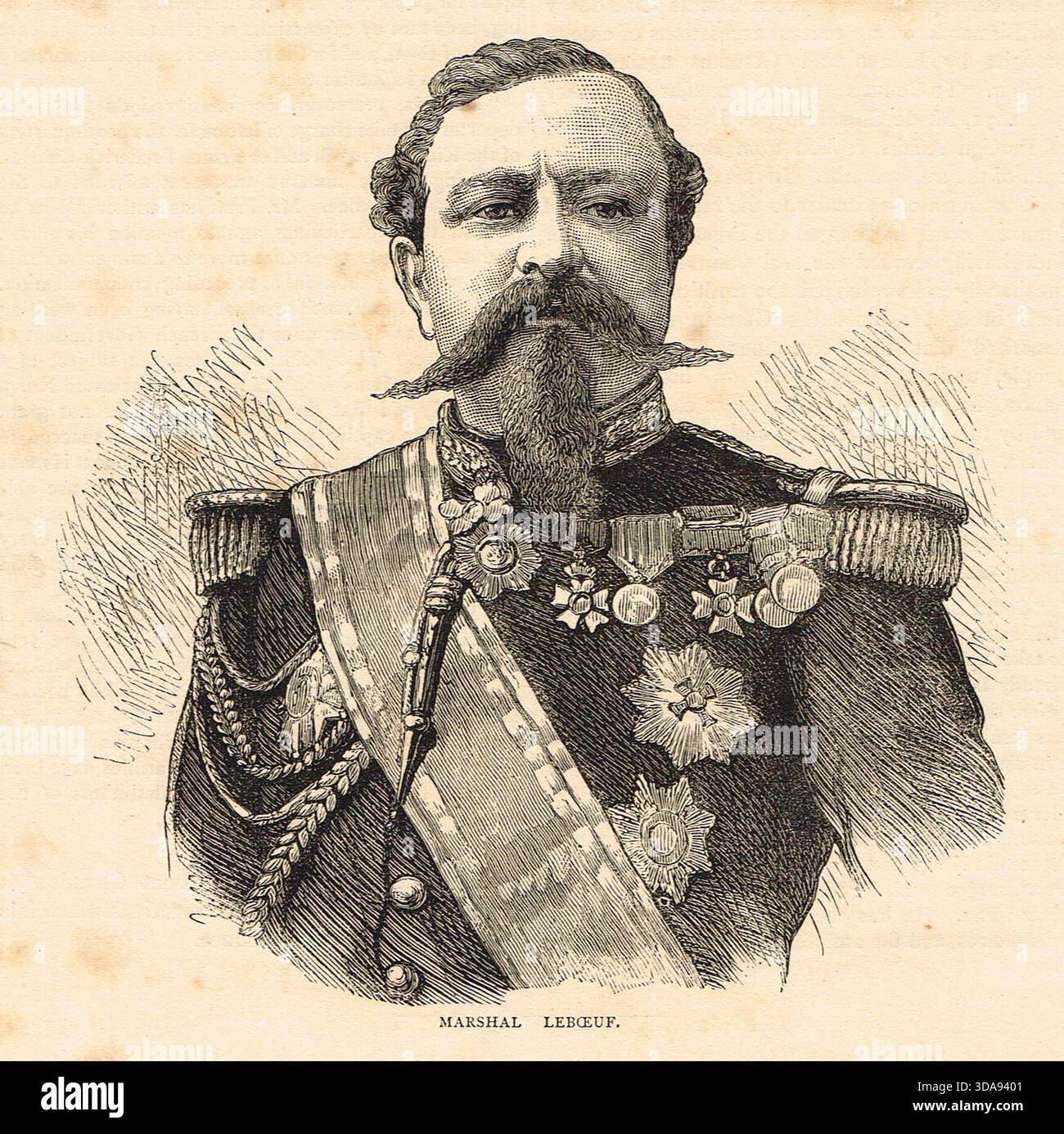 Edmond Le Bœuf, Marschall von Frankreich, wurde gefangen genommen, als sich die Garnison Metz während des Deutsch-Französischen Krieges den Preußen ergab. Stockfoto