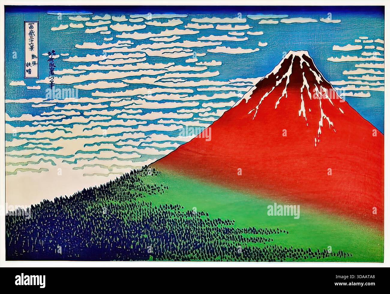 Katsushika Hokusai, Sanka Hakuu, 1830, Ukiyo-e Fuji Stock Vektor