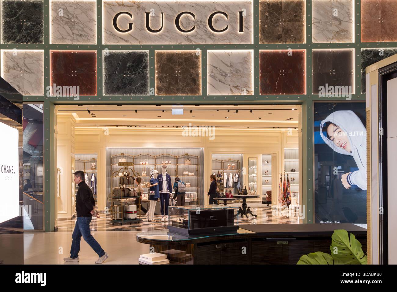 Ein Gucci-Geschäft am Sydney International Airport, Sydney, Australien Stockfoto