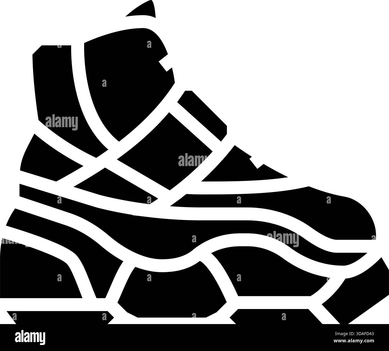 Techwear Stiefel verstärkte Sohlen Glyphe Icon Vektor Illustration Stock Vektor