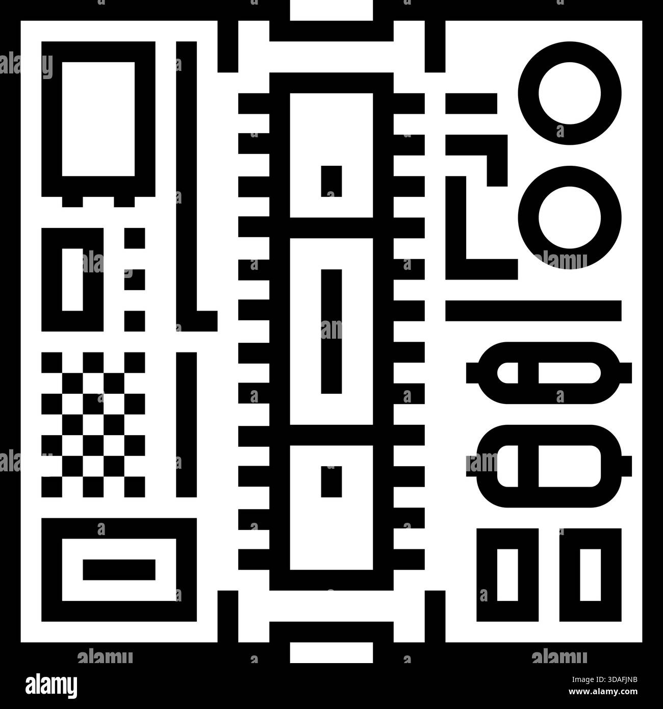 Abbildung des Symbols der angeschlossenen Mikrocontroller-Platine Stock Vektor