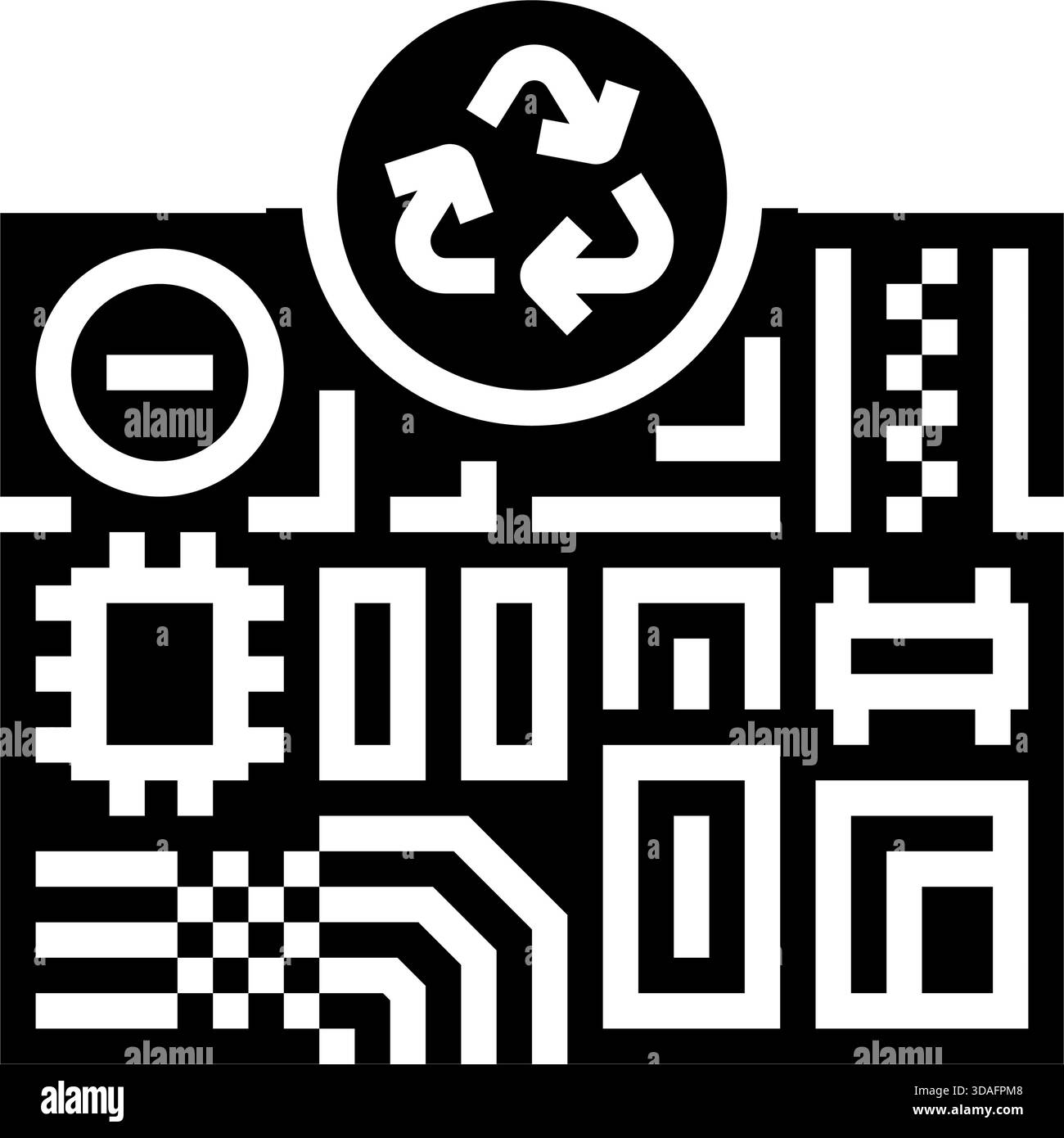 Illustration des Symbols für das Recycling von Platinen Stock Vektor