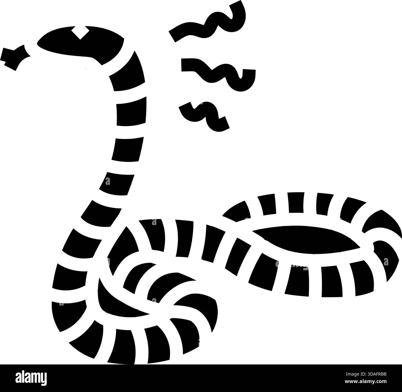 Schlangen Ophidiophobie Angst Glyphe Icon Vektor Illustration Stock Vektor