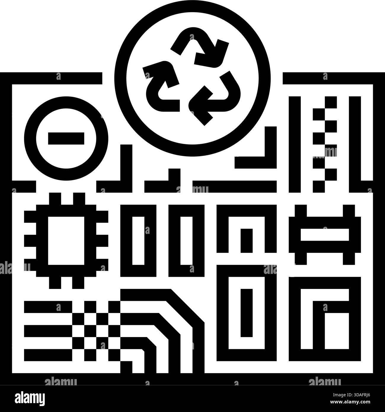 Vektorgrafik der Leiterplatten-Recyclinglinie Stock Vektor