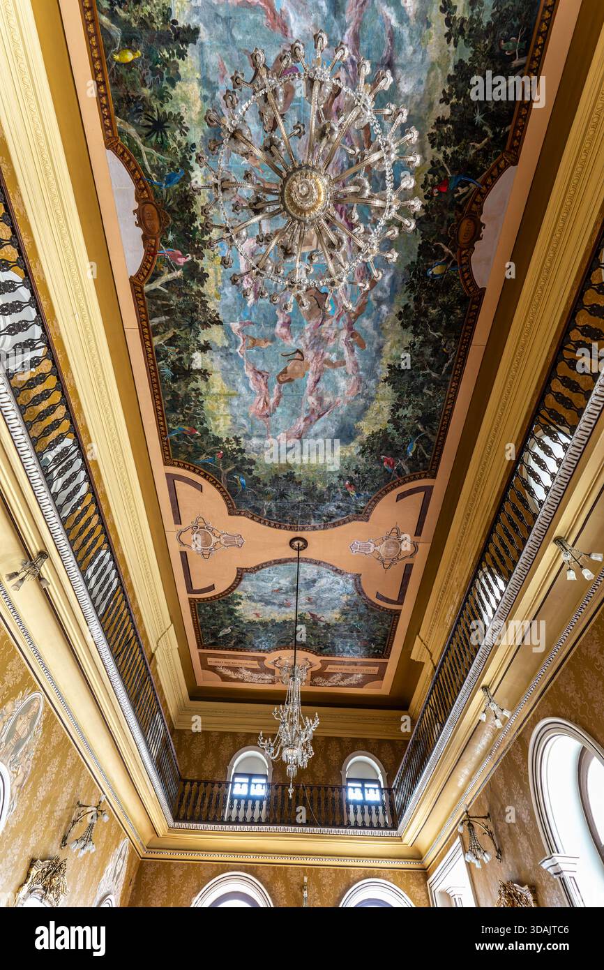 Innenraum des Theatro da Paz, Friedenstheater in Belem, Para, in Brasilien. Wurde nach neoklassizistischen architektonischen Linien erbaut, innerhalb des goldenen Zeitalters Stockfoto