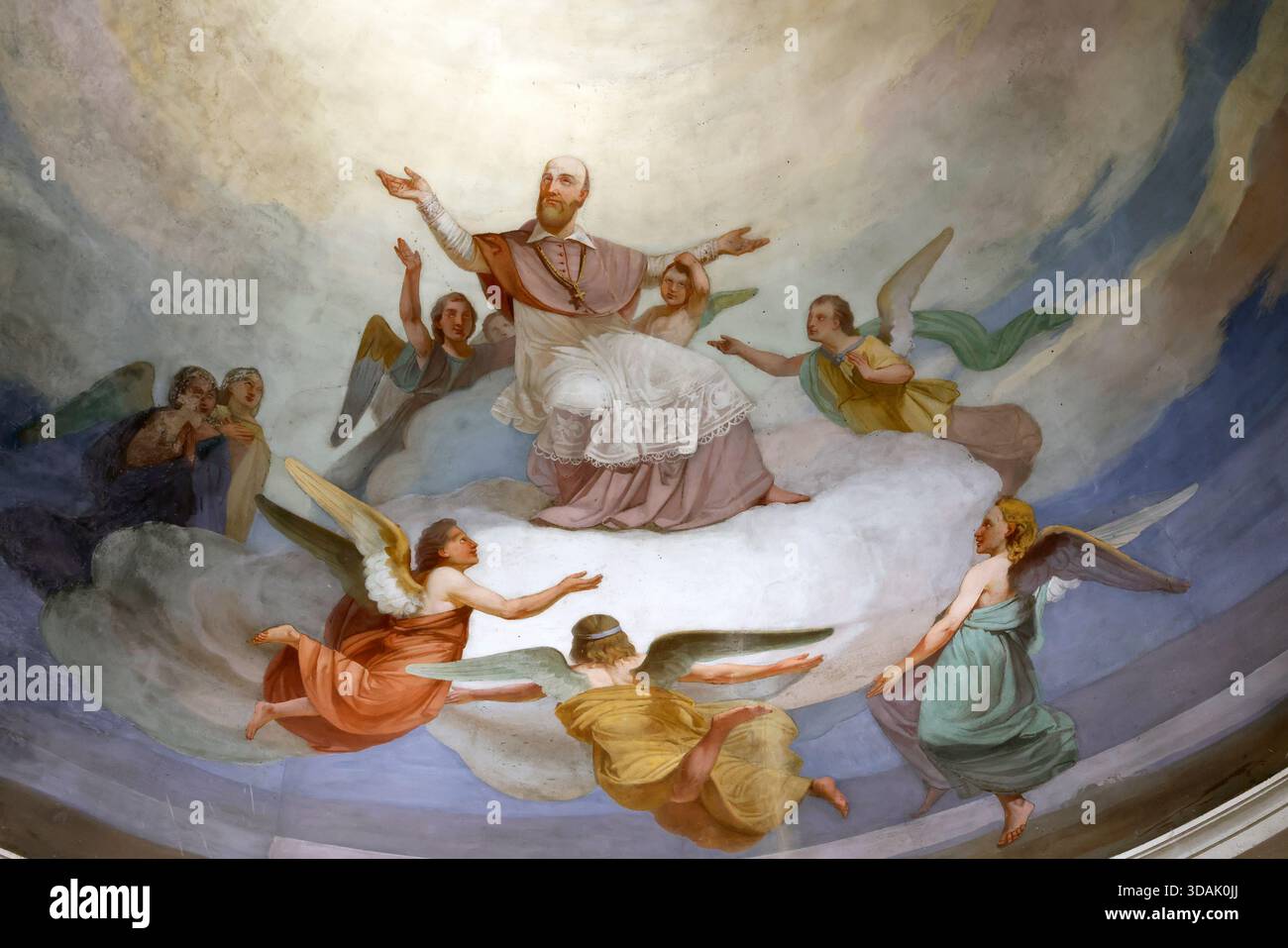 St. Agatha Kirche. Der heilige Francis de Sales Gründer der Besuchsgemeinde. Rumilly. Frankreich. Stockfoto