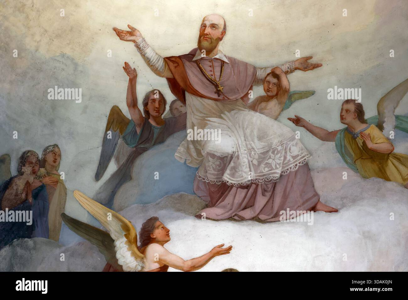 St. Agatha Kirche. Der heilige Francis de Sales Gründer der Besuchsgemeinde. Rumilly. Frankreich. Stockfoto